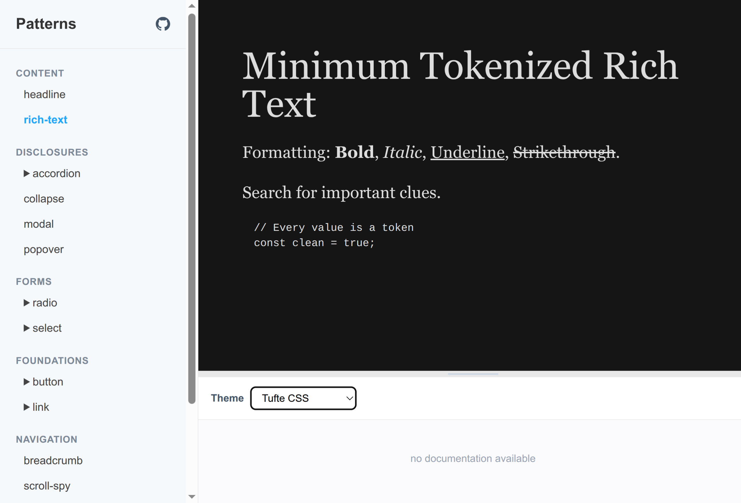Baseline Patterns Demo Seite